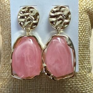 Gold and Pink Statement Earrings NEW